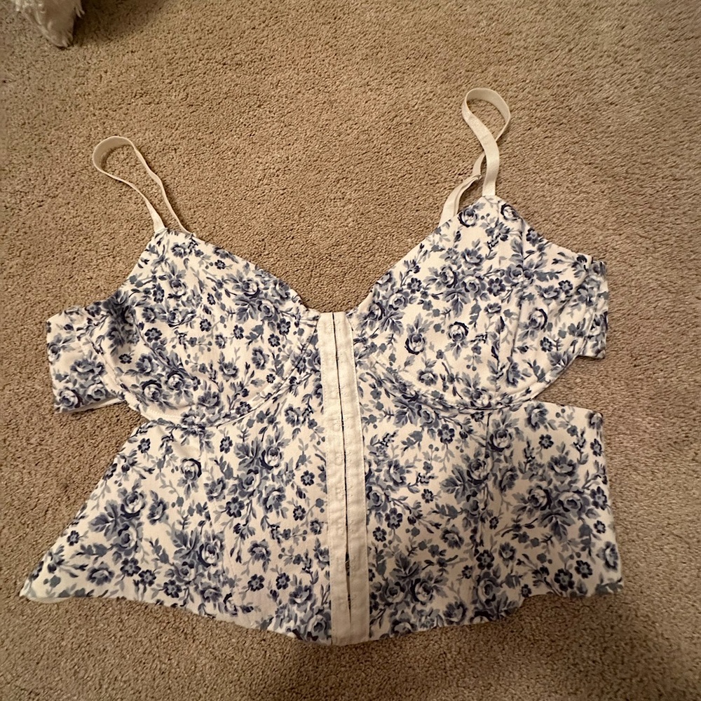 Light blue and white crop top. Never worn brand new.